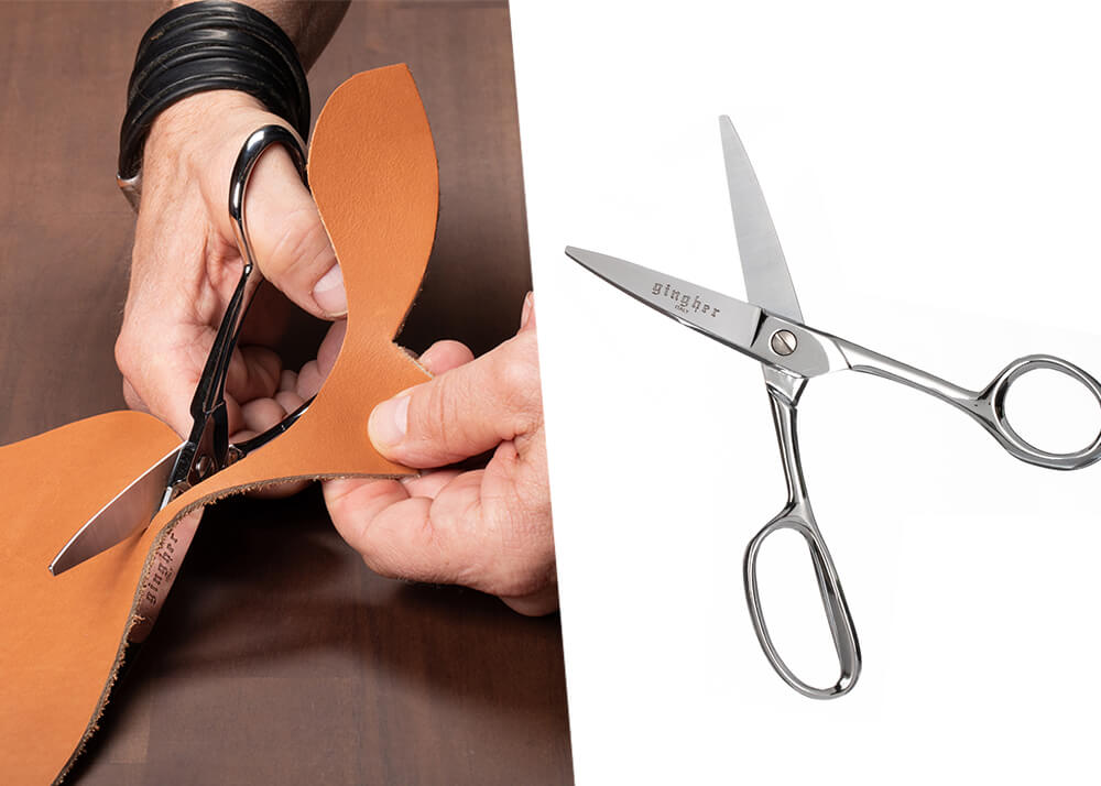 These quality leather shears can be resharpened for years of reliable use.